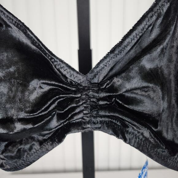 Intimately Free People Rhiannon Soft Bralette in Black Velvety Size Medium New - Picture 5 of 13